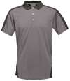 RG424 TRS174 Regatta Contrast Quick Wicking Piqué Polo Shirt Black / Seal Grey colour image